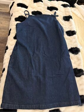 GAP Dark Blue Denim Mini Dress with Tie Straps